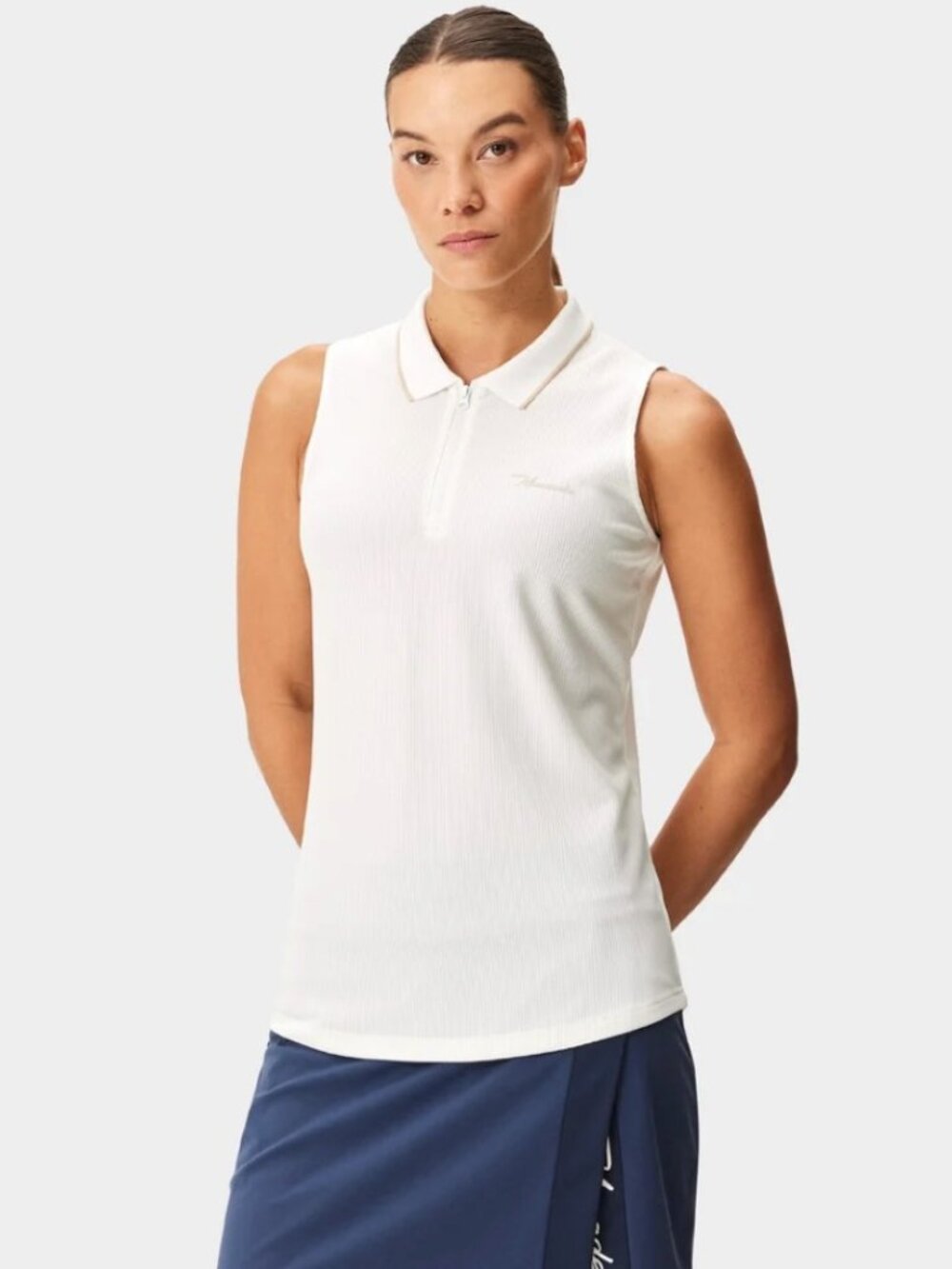Players Zip Sleeveless Shirt - White